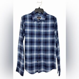 Daniel Cremieux Men's Blue and Navy Plaid Button-Down Shirt